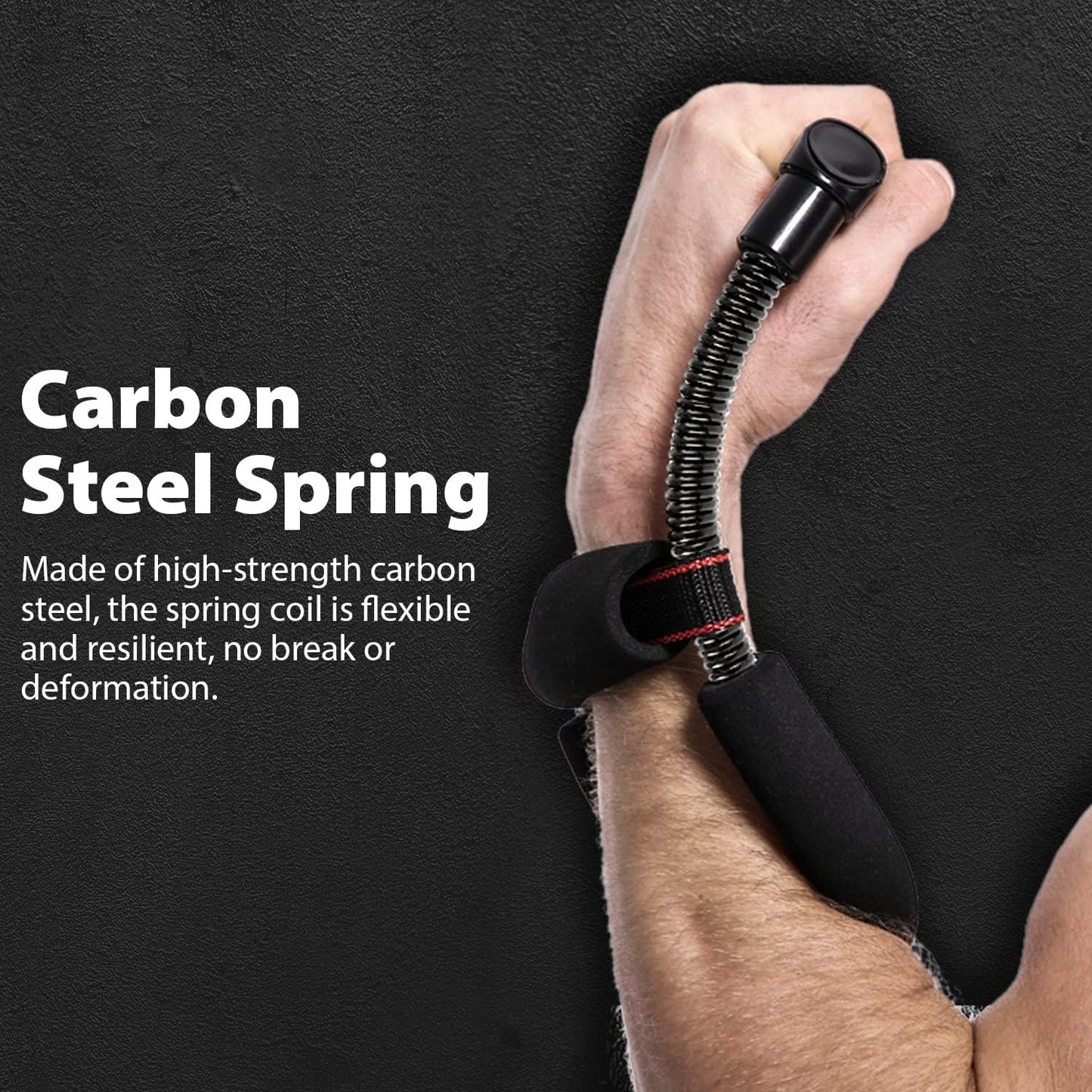 Adjustable Wrist Strengthener & Grip Trainer - Heavy-Duty Stainless Steel Forearm & Hand Workout Equipment for Athletes, Musicians, Injury Recovery - Portable Home Gym Fitness Tool, Black, Muscle Trainer, Ergonomic Design, No