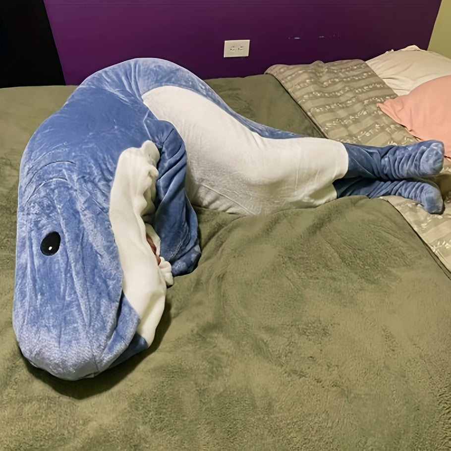 Wearable Shark Blanket Hoodie & Shark Sleeping Bag - Soft Cozy Shark Costume for &, Bedspread with Shark Bedcover, Machine Washable Shark Themed Sleepwear for Themed Parties & Bedtime ()