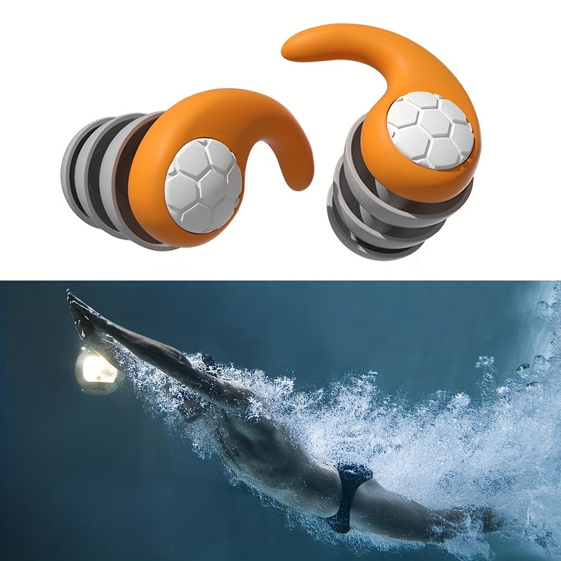1 Pair of Silicone Swimming Earplugs for Pool Use, Waterproof Earplugs for Surfing and Water Sports, Available in Black, Pink, Blue, Yellow, Green, and Gray, Includes a Reusable Storage Case for Swimming Accessories