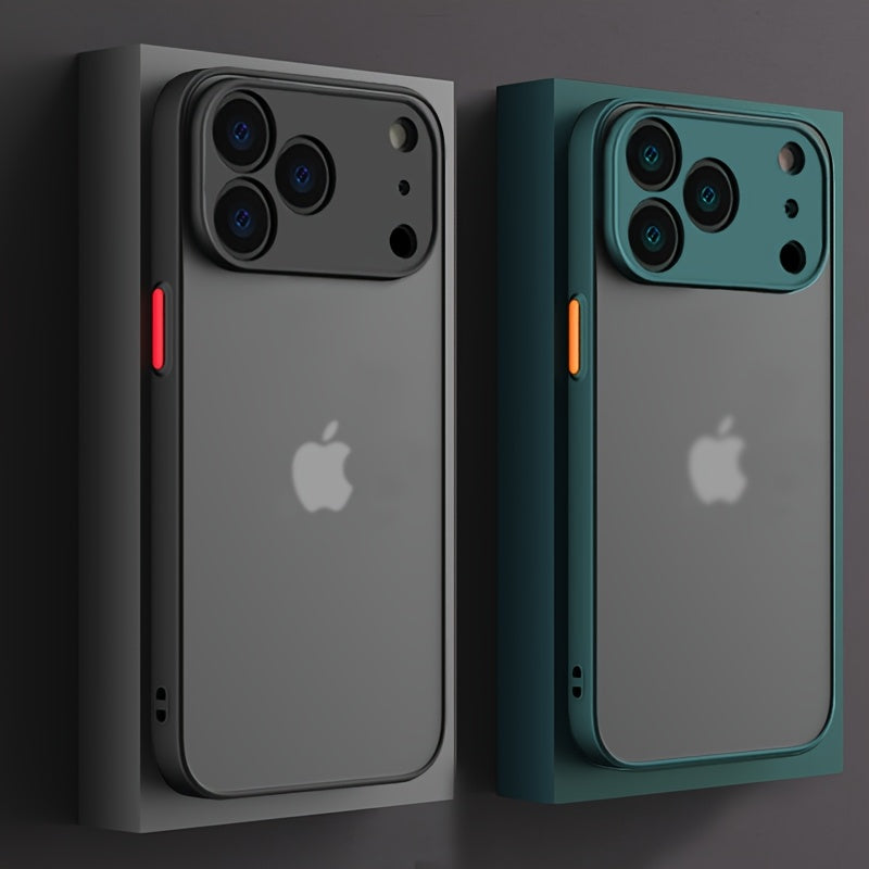 Luxury Matte Armor Shockproof Phone Case with Camera Lens Protection for iPhone 16/17 Series, 6.6ft Drop-Resistant Wireless Charging Hard Cover