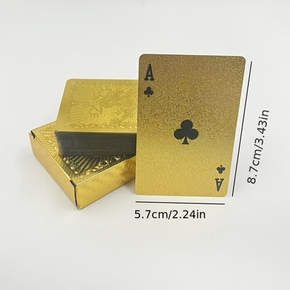 1 Set Matte Golden Dragon PVC Playing Cards - Durable Hardened Deck for Valentine'S Day, Thanksgiving, Christmas, Halloween & New Year Celebrations - Elegant Design with Intricate Patterns, Perfect for Parties & Gatherings, F