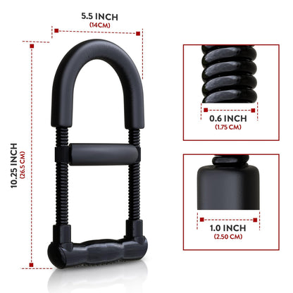 Adjustable Wrist Strengthener & Grip Trainer - Heavy-Duty Stainless Steel Forearm & Hand Workout Equipment for Athletes, Musicians, Injury Recovery - Portable Home Gym Fitness Tool, Black, Muscle Trainer, Ergonomic Design, No