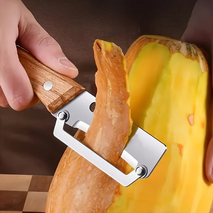 1pc Multi-functional Solid Wood Handle Stainless Steel Peeler | Essential Kitchen Tool for Quickly and Easily Peeling Fruits and Vegetables
