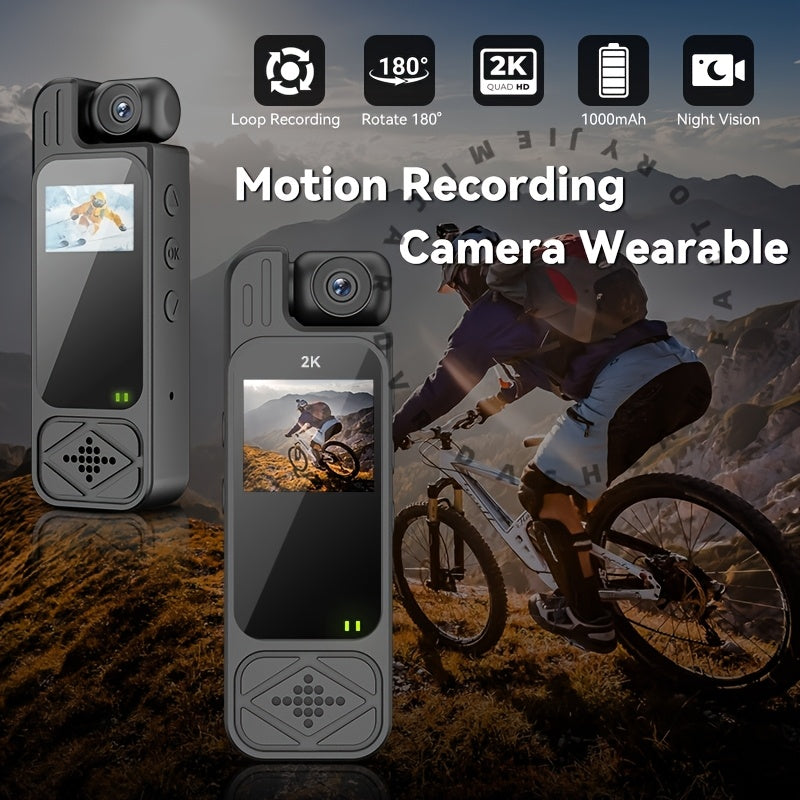 Portable Body Camera Equipped with Infrared Night Vision, Motion Detection, And a 180° Adjustable Lens, Ideal for Sports, Cycling, Fishing, And Various Events - Perfect for Halloween, Christmas, Mother'S Day, Or Birthdays
