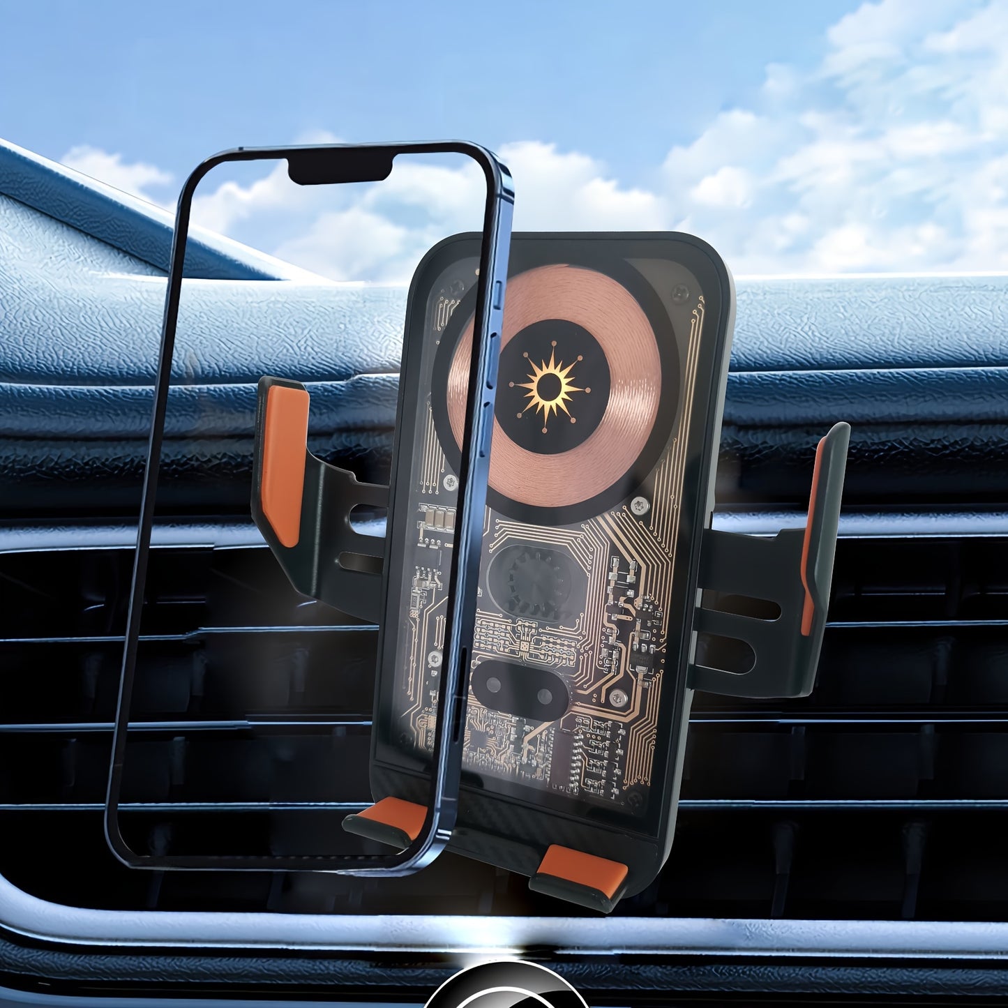 SUONEE 15W Fast Wireless Car Charger with Auto-Clamping - USB Magnetic Charging Mount for iPhone 16/15/14/13/12/11 Pro Max/Xs, Samsung S24/S23/S22/S21/S20/S10+/S9+/Note 9 & More, Rechargeable Lithium Polymer Battery, Car Char