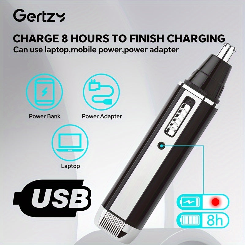GERTZY 4-in-1 (Compatible for Rechargeable) Men's & Women's Electric Trimmer, Shaver & Clipper - Multi-Function Facial Hair for Nose, Eyebrows, Beard, Mustache, Side Burns - Painless Grooming Device, Holiday Gift for Men &