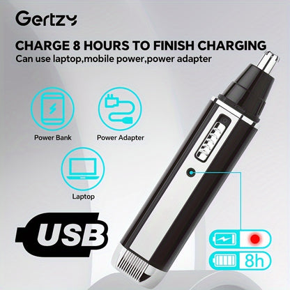 GERTZY 4-in-1 (Compatible for Rechargeable) Men's & Women's Electric Trimmer, Shaver & Clipper - Multi-Function Facial Hair for Nose, Eyebrows, Beard, Mustache, Side Burns - Painless Grooming Device, Holiday Gift for Men &