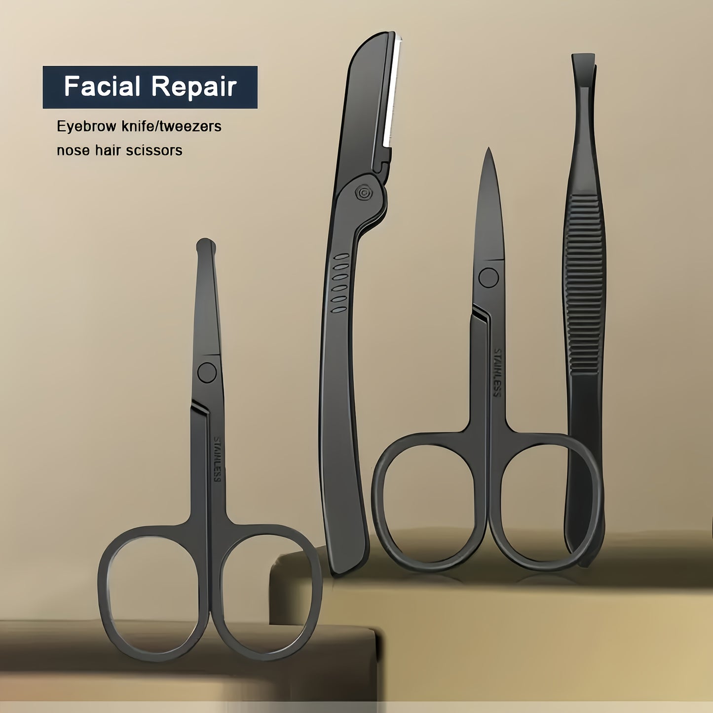 8/15/24 classic black series nail care sets, travel manicure pedicure sets, including nail clippers, cuticle trimmers, tweezers-sharp blades, precise trimming, and essential beauty tools for finger and toenail care-family hyd