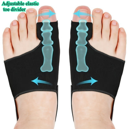 A Pair of Adjustable Elastic Toe Separators, Unisex Gel Toe And Thumb Separators with Gel Pads - Designed for Foot Comfort - Suitable for Nighttime Use, Hiking, Camping - a Perfect Gift for Both Men And Women for Christmas An