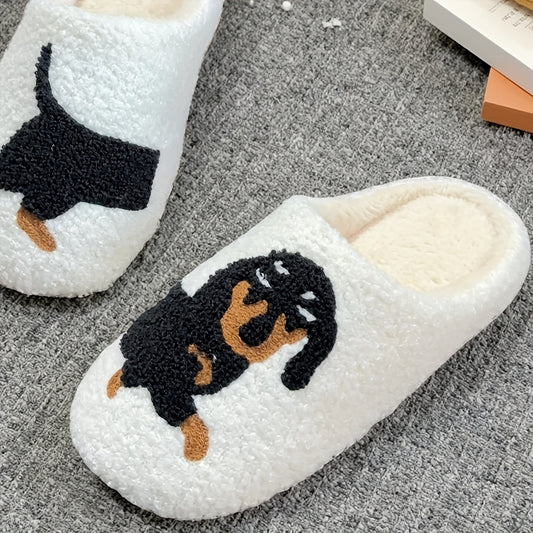 Fashionable And Cute Cartoon Dachshund Slippers, Perfect for a Cozy And Comfortable Winter at Home. Ideal Holiday Gift for Women, Especially Dog Lovers