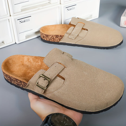 Trendy Fashion Men's Shoes, Wear-Resistant Casual Comfortable Indoor/Outdoor Slippers with Arch Support and Buckle Design