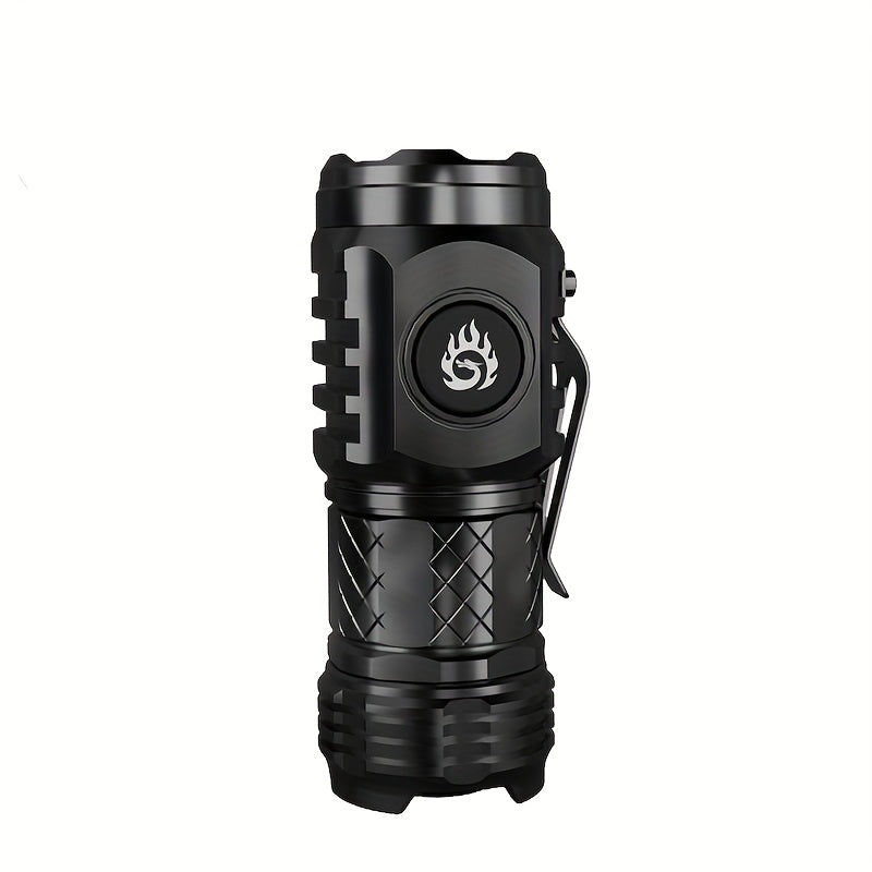 High-brightness mini flashlight, 3 high-brightness LED cores, frog-eye lens, 14500 battery, ultra-bright USB rechargeable, clip-on design, only 50g, lightweight and portable, suitable for home use, night road lighting, outdoo