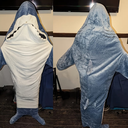Wearable Shark Blanket Hoodie & Shark Sleeping Bag - Soft Cozy Shark Costume for &, Bedspread with Shark Bedcover, Machine Washable Shark Themed Sleepwear for Themed Parties & Bedtime ()