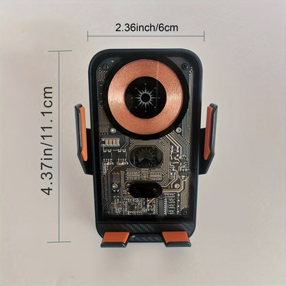 SUONEE 15W Fast Wireless Car Charger with Auto-Clamping - USB Magnetic Charging Mount for iPhone 16/15/14/13/12/11 Pro Max/Xs, Samsung S24/S23/S22/S21/S20/S10+/S9+/Note 9 & More, Rechargeable Lithium Polymer Battery, Car Char